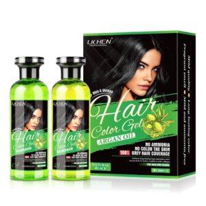 Lichen Premium Natural Black Hair Color Gel with Argan Oil